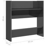 Wall Shoe Cabinets 4 pcs High Gloss Grey 60x18x60 cm Engineered Wood 806740
