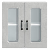 Kitchen Wall Cabinet with Glass Door Kalmar Concrete Grey Engineered Wood 853671