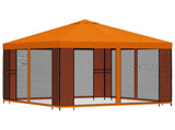 Garden Gazebo with Sidewalls 3 x 3 m Orange Polyester and Steel 900369