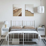 Metal Bed Frame without Mattress with Footboard White 150x200cm 352549