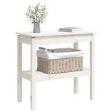 Console Table White 80x40x75 cm Solid Wood Pine 814305