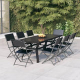 Garden Dining Set Grey and Black 3102921