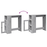 Bar Table with Racks Grey Sonoma 101x40x103.5 cm Engineered Wood 854369