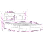 Bed Frame without Mattress Brown Oak 140x200 cm Engineered Wood 4106999