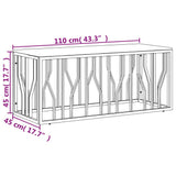 Coffee Table Silver Stainless Steel and Solid Wood Reclaimed 350056