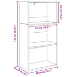 Bookshelf Black Oak 60 x 30 x 114 cm Engineered Wood 8003714