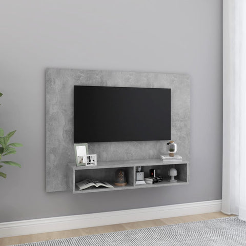 Wall TV Cabinet Concrete Grey 120x23.5x90 cm Engineered Wood 808273
