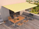 Manual Retractable Awning 600x350 cm Yellow and White 3069038