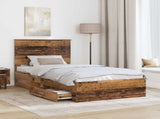 Bed Frame with Headboard Old Wood 100 x 200 cm Engineered Wood 3411348