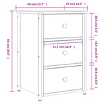 ZNTS Bedside Cabinet Sonoma Oak 40x36x60 cm Engineered Wood 825995