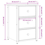 ZNTS Bedside Cabinet Sonoma Oak 40x36x60 cm Engineered Wood 825995