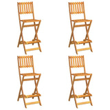 ZNTS 5 Piece Outdoor Bar Set Solid Wood Acacia 3104962