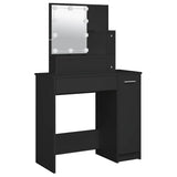 Dressing Table with LED Black 86.5x35x136 cm 808811