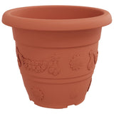 Round Flower Pot 24 pcs Brick Red 39 x 32 cm Plastic 42020293