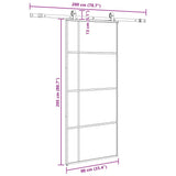 Sliding Door with Hardware Set Black 90x205 cm ESG Glass 3375871