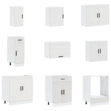 14 Piece Kitchen Cabinet Set Porto White Engineered Wood 3314991