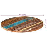 286040 Round Table Top 80 cm 25-27 mm Solid Reclaimed Wood