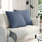 Sofa Pillows 2 pcs Blue 80 x 80 cm Corduroy Fabric 42014078