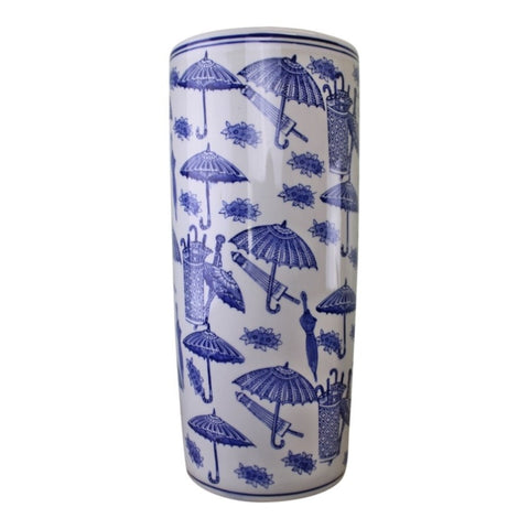 Umbrella Stand, Vintage Blue & White Umbrella Design MB015