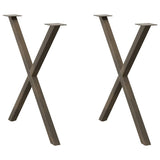 Dining Table Legs X-Shaped 2 pcs Natural Steel 80x cm Steel 4012923