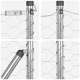 Hexagonal Fence with Concrete Base 50 x 0.8 m Galvanised Steel 3353833