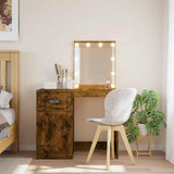 Dressing Table with LED Lights Smoked Oak 90x42x132.5 cm 834975