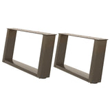 Coffee Table Legs U-Shaped 2 pcs Natural Steel 60x cm Steel 4012751