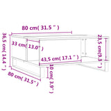 ZNTS Coffee Table Grey Sonoma 80x80x36.5 cm Engineered Wood 830794