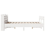 Bed Frame without Mattress White 135x190 cm Double Solid Wood Pine 3306943