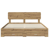 Bed Frame with Drawer Artisan Oak 180 x 200 cm Engineered Wood 3412347