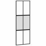 Sliding Door with Hardware Set Black 76x205 cm Tempered Glass 3375963
