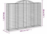 Arched Gabion Baskets 6 pcs 200x50x180/200 cm Galvanised Iron 3146408