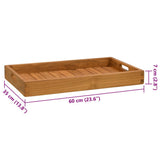 Serving Tray 60x35 cm Solid Teak Wood 315456