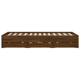 Bed Frame with Drawers without Mattress Brown Oak 140x190 cm 3207307