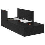 Storage Bed Frame Black Oak 80 x 200 cm Engineered Wood 3335334