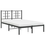 Metal Bed Frame without Mattress with Headboard Black 120x200cm 355559