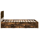Bed Frame with Drawer Smoked Oak 120 x 190 cm Engineered Wood 3412210