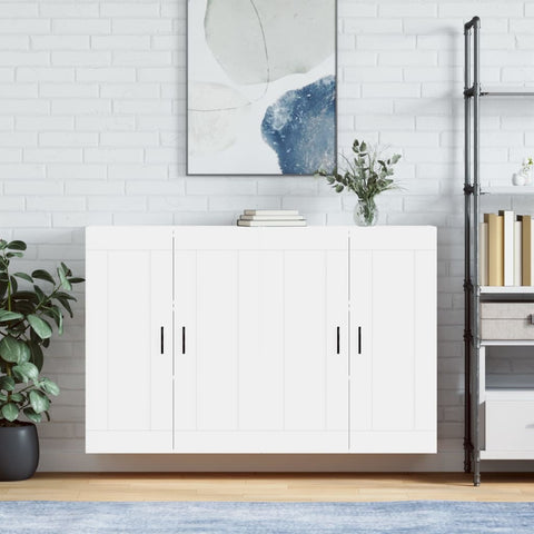 Wall Mounted Cabinets 2 pcs White Engineered Wood 3198033