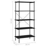 5-Tier Shelving Unit Black 80x40x163 cm 336347