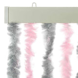 Fly Curtain Silver Grey and Pink 100x200 cm Chenille 377364