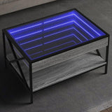 Coffee Table with Infinity LED Grey Sonoma 70x50x38 cm 847705