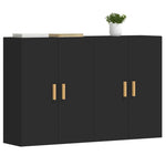 Wall Mounted Cabinets 2 pcs Black Engineered Wood 3197874