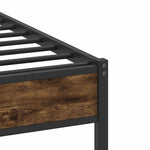 Bed Frame without Mattress Smoked Oak 75x190 cm Small Single Engineered Wood 4106880