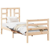 Bed Frame without Mattress Small Single Solid Wood Pine 3193881