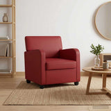 Armchair Wine Red Faux Leather 42043430