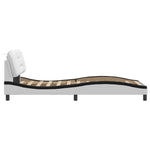 Bed Frame with LED without Mattress "Hvar" White and Black 80x200 cm 3213898