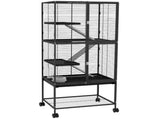 Rolling Chinchilla Cage, Small Animal Cage for Ferrets w/ Three Doors, Storage, Shelf, Tray Tray, T3398P350097