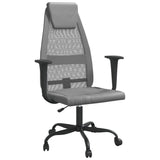 Office Chair Grey Mesh Fabric and Faux Leather 353024