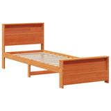 Bed Frame with Headboard Wax Brown 100 x 200 cm Engineered Wood 877232