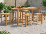 Outdoor Bar Set 7 pcs Natural Solid Teak Wood 3422500